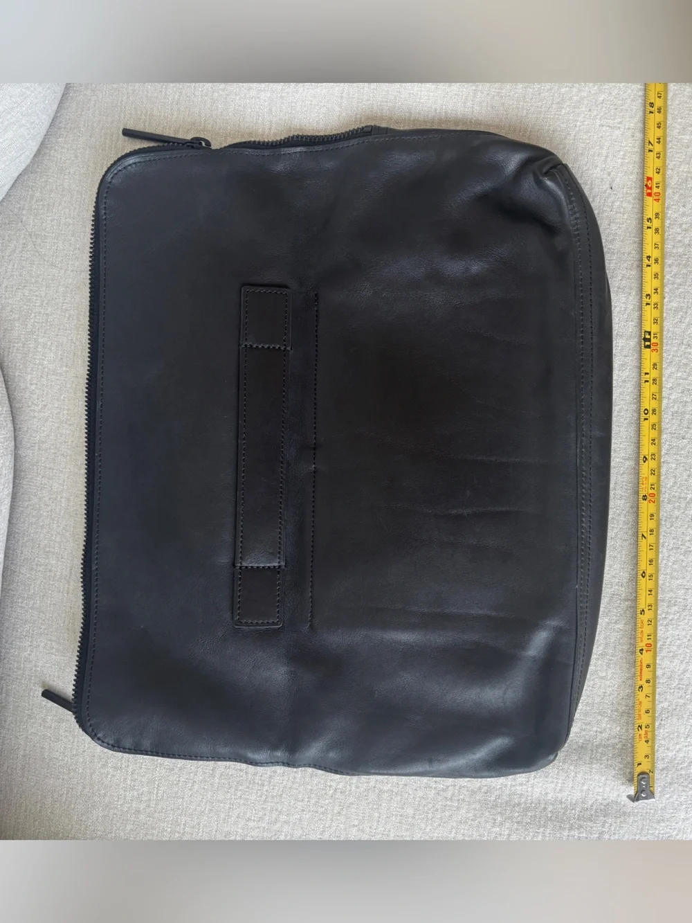 3.1 Phillip Lim navy Leather Foldover Clutch / 15” laptop bag